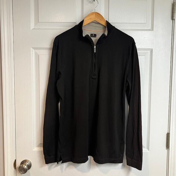 Left Coast Tee 1/4 Zip Long Sleeve Pullover Shirt Pima Cotton Brown Size Large - Picture 1 of 7
